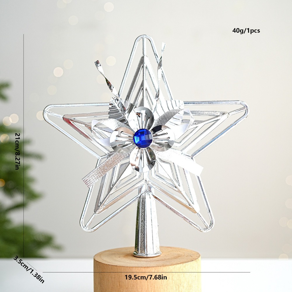 Star Tree Topper - Festlicher Stern aus Kunststoff, 3D-Design, glänzende