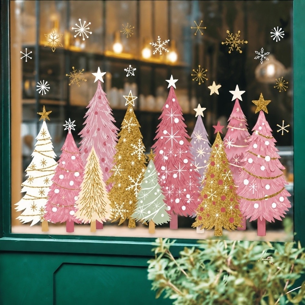 Snowflake Window Decal - Wiederverwendbare PVC-Material Weihnachts-Fensteraufkleber ohne Klebstoff Schneeflockenmuster